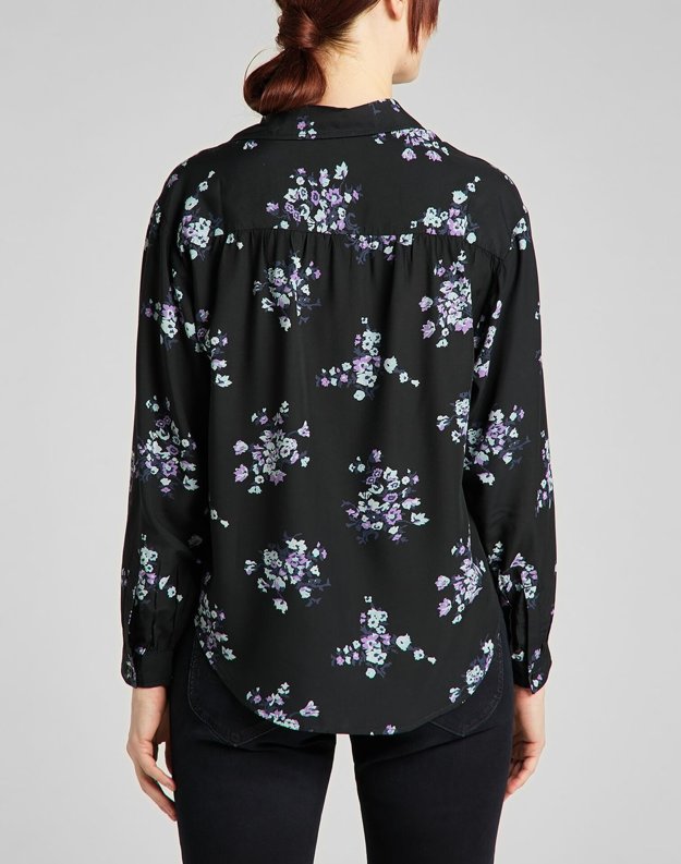 LEE FLORAL BLOUSE DAMSKA KOSZULA DŁUGI RĘKAW BLACK L49UXM01