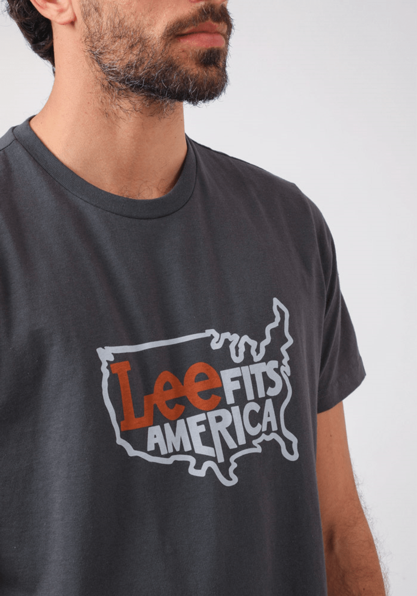 LEE HERITAGE TEE MĘSKI T-SHIRT REGULAR FIT WASHED BLACK L62PFEON