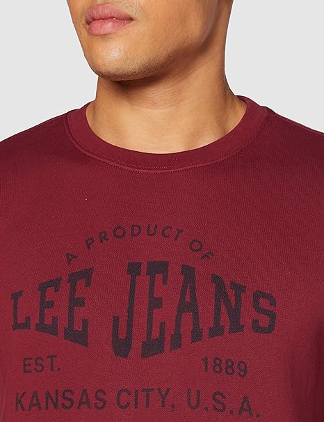 LEE LOGO CREW SWS RHUBARB RED L81NEJGB