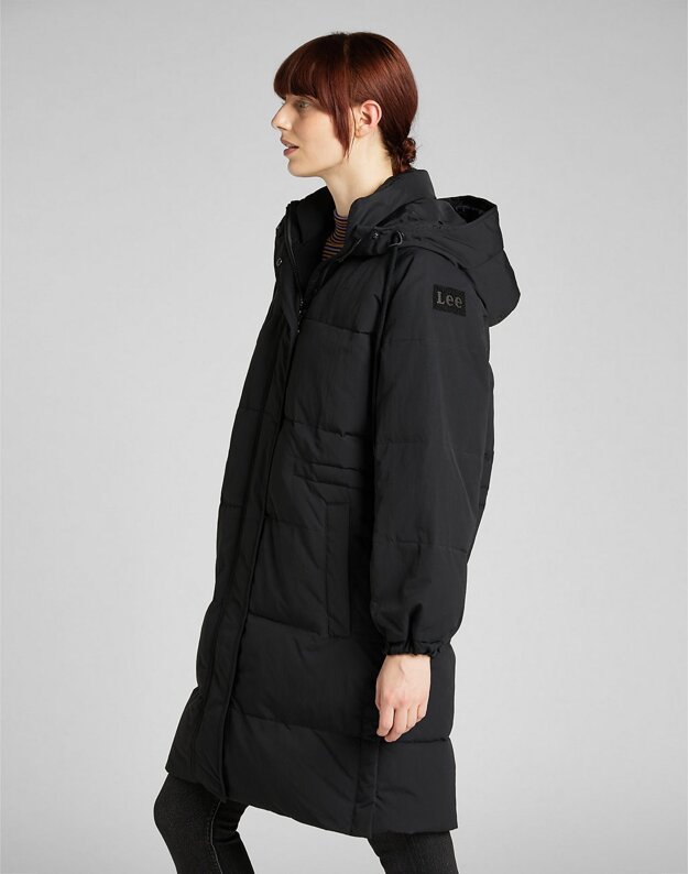 LEE LONG PUFFER DAMSKA KURTKA ZIMOWA BLACK L56IXW01