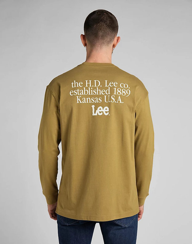 LEE LS LOGO LOOSE TEE MĘSKA KOSZULKA Z DŁUGIM RĘKAWEM LOGO L69AFQ85