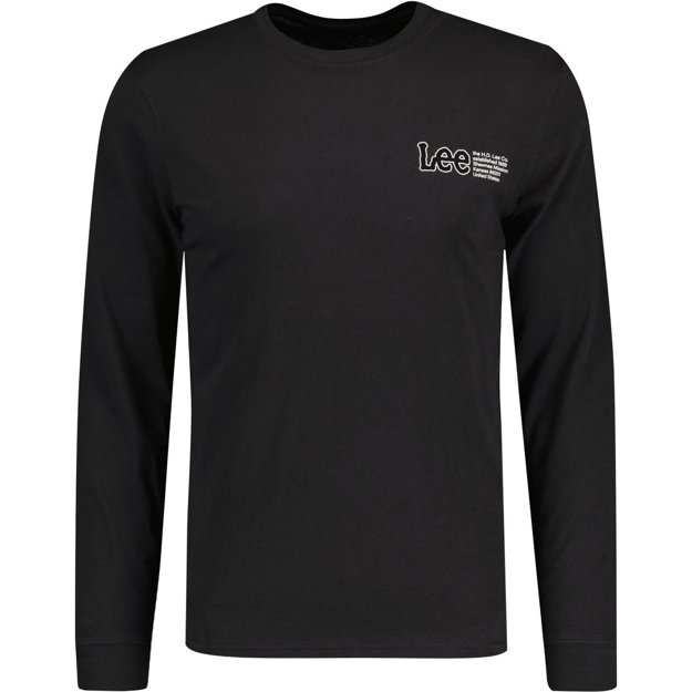 LEE LS LOGO TEE MĘSKI LONGSLEEVE KOSZULKA LOGO WASHED BLACK L69KFQON