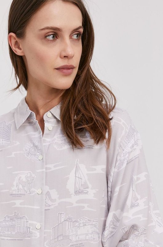 LEE LS RESORT SHIRT DAMSKA KOSZULA MATERIAŁOWA LILAC HUNT L49VZGQC