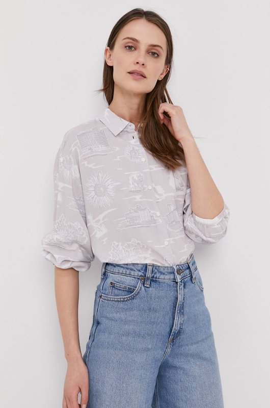 LEE LS RESORT SHIRT DAMSKA KOSZULA MATERIAŁOWA LILAC HUNT L49VZGQC