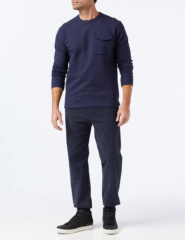 LEE MILITARY PKT SWS MĘSKA BLUZA REGULAR FIT DARK NAVY L80FELNM