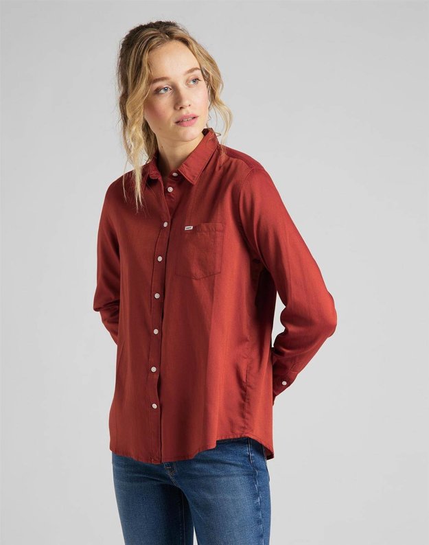 LEE ONE POCKET SHIRT DAMSKA KOSZULA MATERIAŁOWA RED OCHRE L45TGFOE