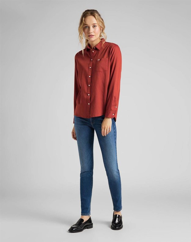 LEE ONE POCKET SHIRT DAMSKA KOSZULA MATERIAŁOWA RED OCHRE L45TGFOE