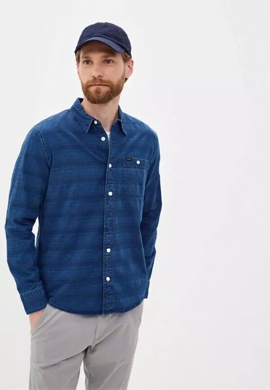 LEE ONE POCKET SHIRT MĘSKA KOSZULA MATERIAŁOWA WASHED BLUE L66NKPLR