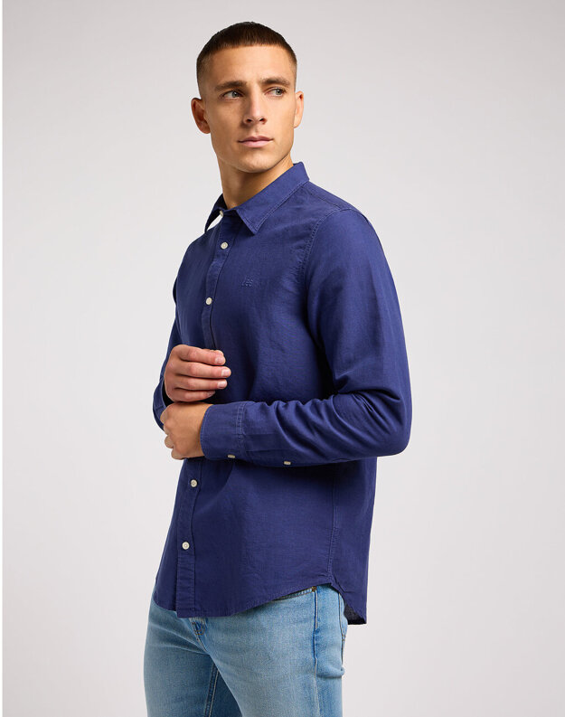 LEE PATCH SHIRT MĘSKA KOSZULA ELEGANCKA MEDIEVAL BLUE 112349964