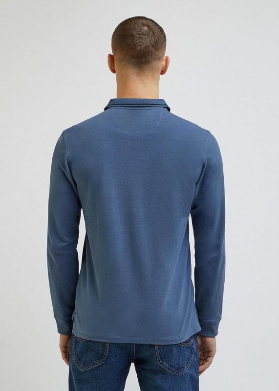 LEE PIQUE POLO MESKA KOSZULKA Z DŁUGIM RĘKAWEM LONGSLEEVE DEEP WATERS L61VRLA62