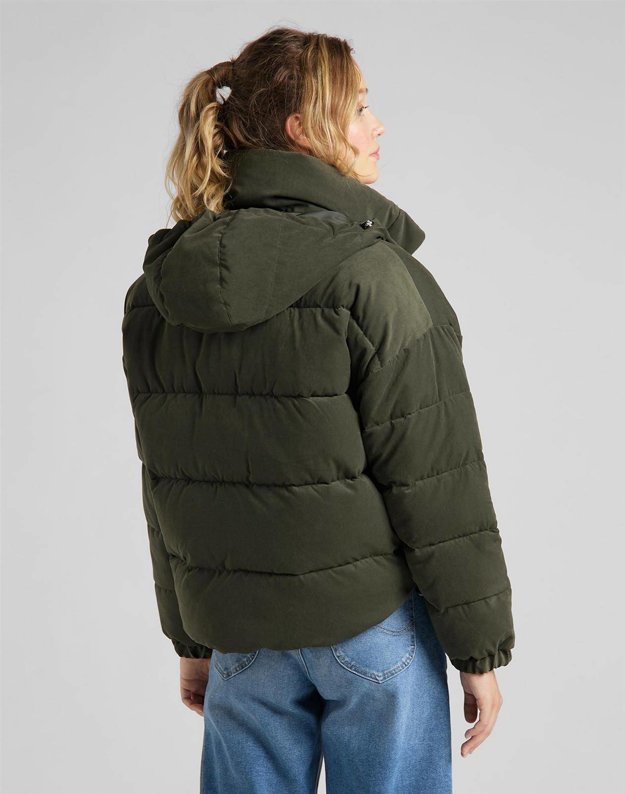 LEE PUFFER JACKET DAMSKA KURTKA ZIMOWA SERPICO GREEN L56VMMOJ