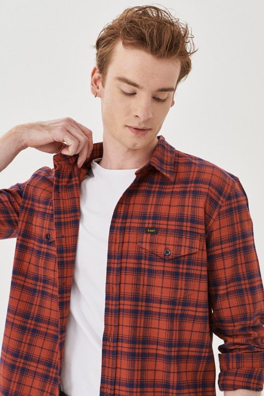 LEE REGULAR SHIRT RED OCHRE L69HCAOE