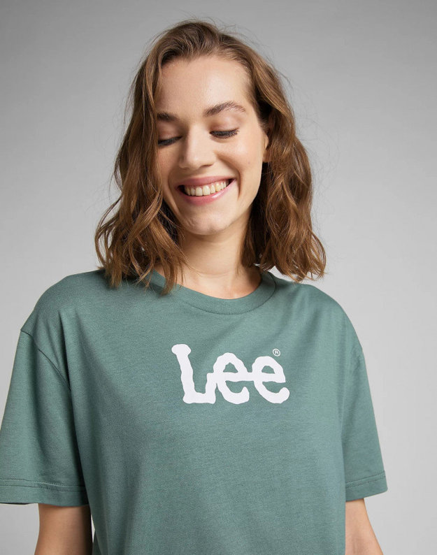 LEE RELAXED CREW TEE DAMSKI T-SHIRT STEEL GREEN L43PBYTY