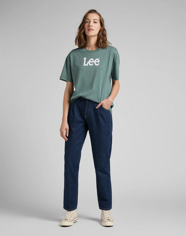 LEE RELAXED CREW TEE DAMSKI T-SHIRT STEEL GREEN L43PBYTY