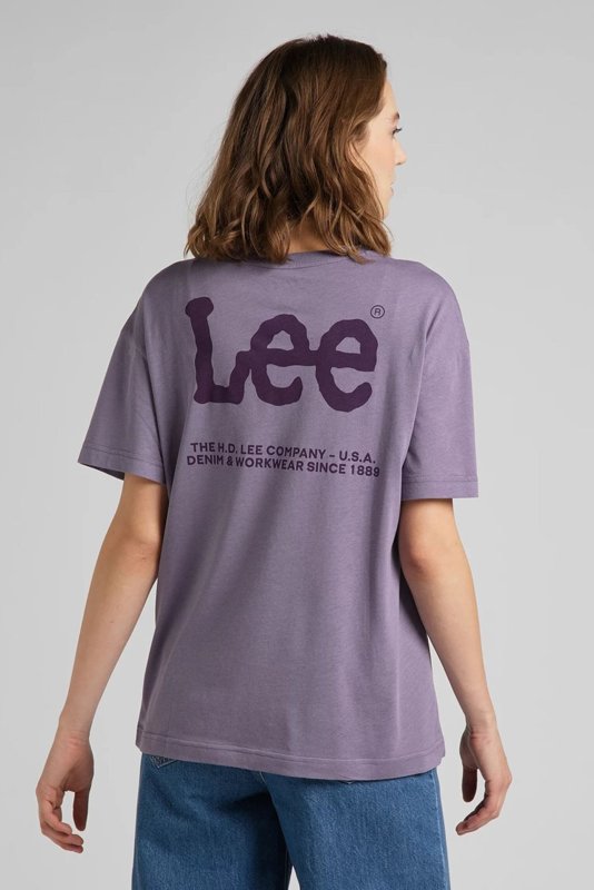 LEE RELAXED CREW TEE DAMSKI T-SHIRT WASHED PURPLE L43PBYTZ