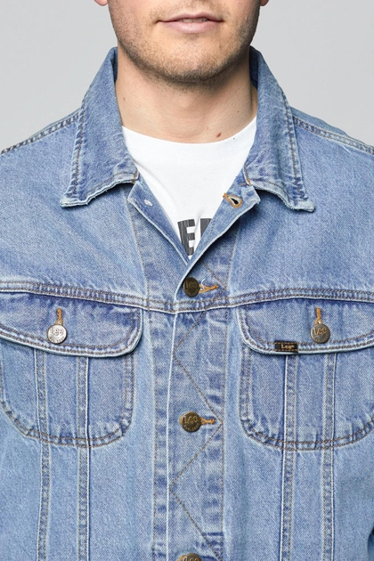 LEE RIDER JACKET SUPER MĘSKA KURTKA JEANSOWA STONEWASH L89ZRDVA