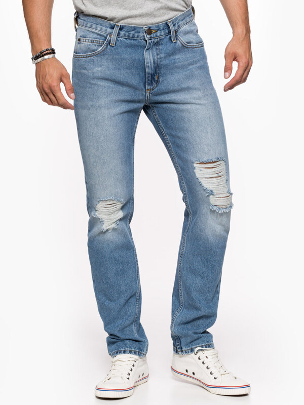 LEE RIDER MĘSKIE SPODNIE JEANSOWE JEANSY TRASHED STONE L70144ZU