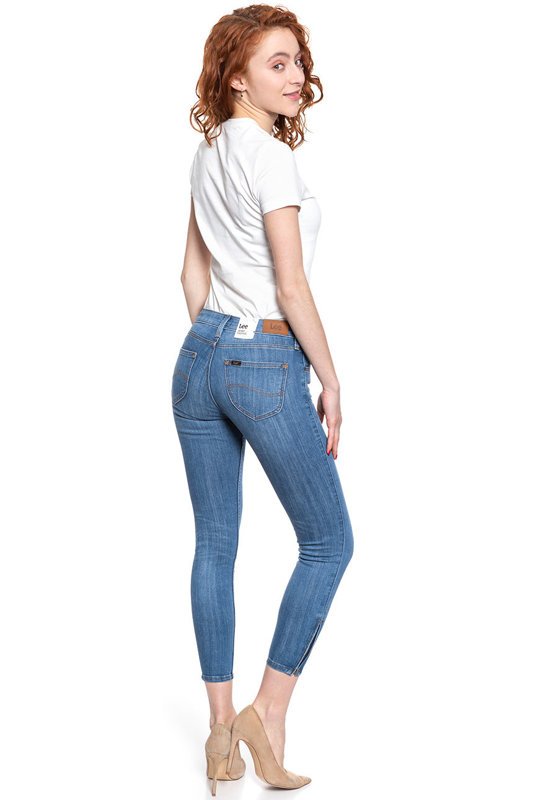 LEE SCARLETT CROPPED DAMSKIE SPODNIE JEANSOWE JEANSY DŻINSY RURKI