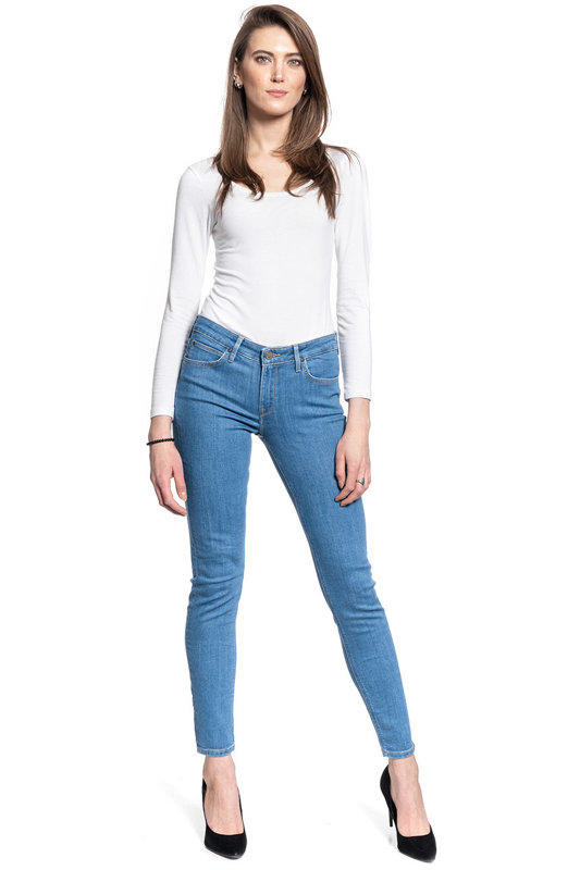 LEE SCARLETT SKINNY DAMSKIE SPODNIE JEANSOWE BRIGHT BLUE L526MANT