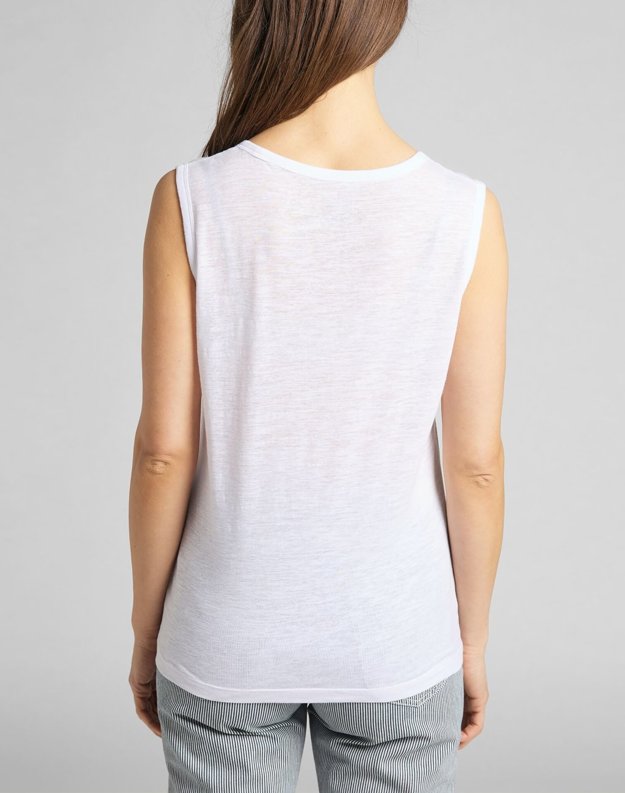 LEE SCOOP NECK TANK WHITE CANVAS L43CENRR