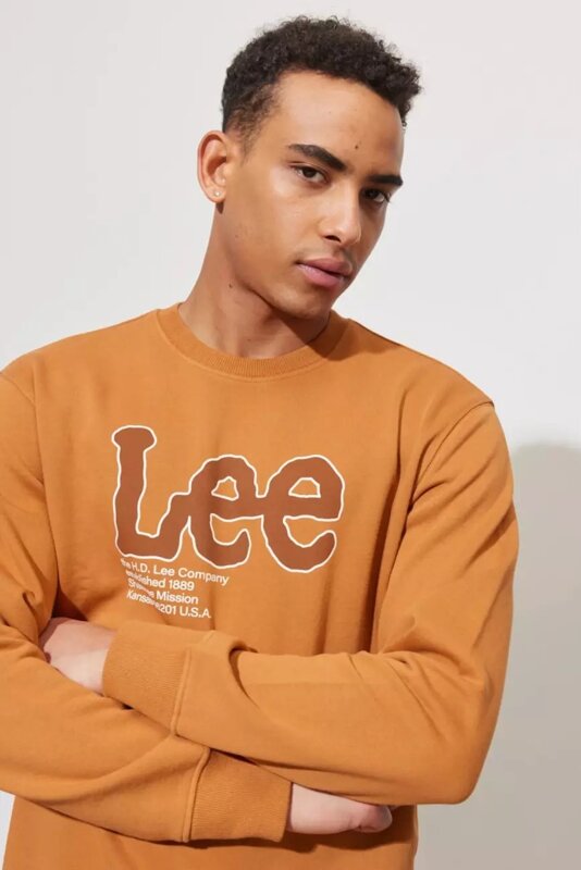 LEE SEASONAL LOGO CREW SWS MĘSKA BLUZA NADRUK CARAMEL L84QTJ99