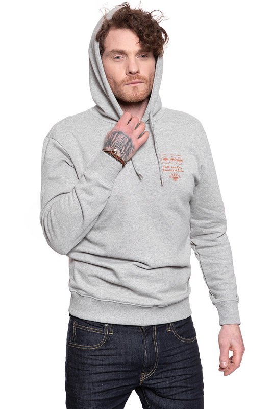 LEE SEASONAL LOGO HOODIE GREY MELE L80ZSP37