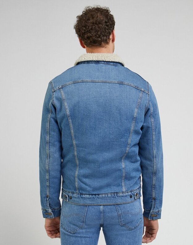 LEE SHERPA JACKET MĘSKA KURTKA JEANSOWA JEANS TRUE BLUE L87AMWA03