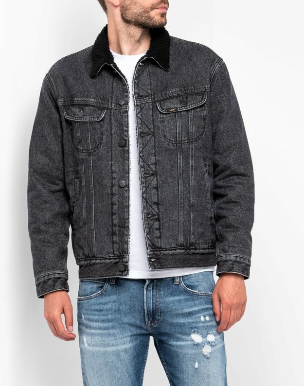 LEE SHERPA RIDER MĘSKA KURTKA JEANSOWA BLACK STONE L87AFFIC