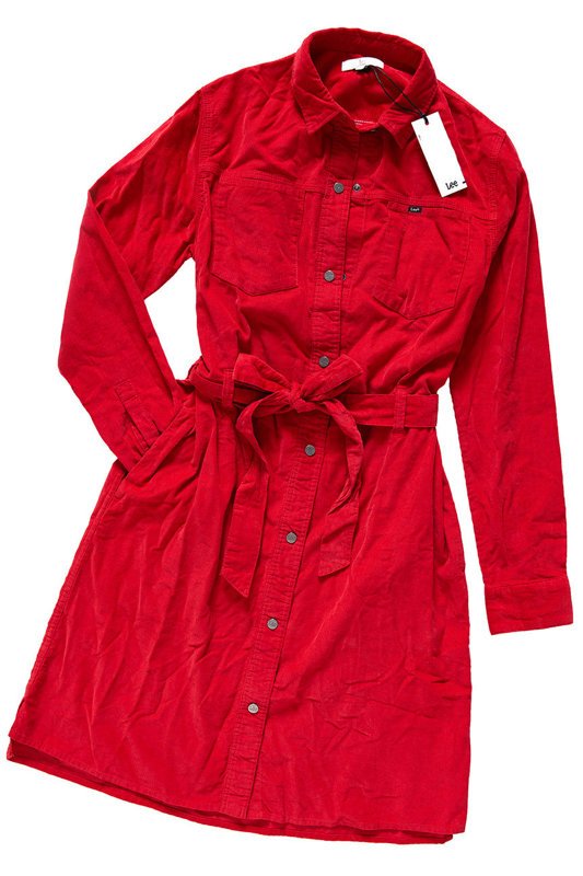 LEE SHIRT DRESS WARP RED L50AMRKG