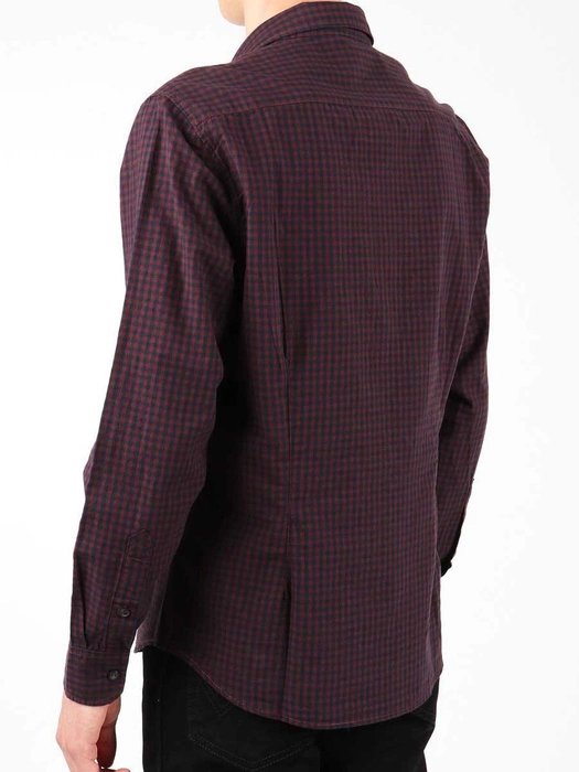 LEE SHIRT SLIM FIT MĘSKA KOSZULA Z DŁUGIM RĘKAWEM PLUM L876CJRS