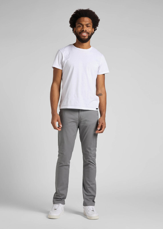 LEE SLIM CHINO MĘSKIE SPODNIE MATERIAŁOWE STEEL GREY L71LTY65