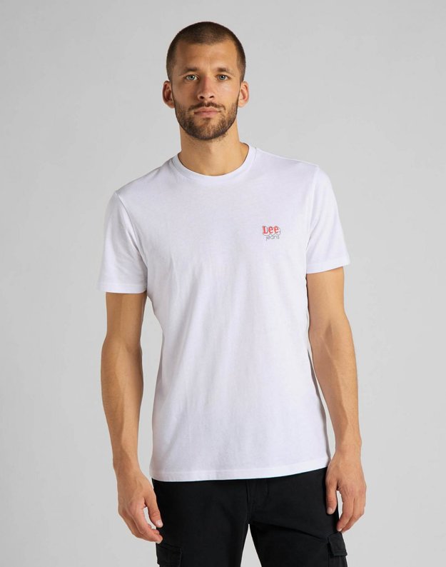 LEE SMALL SEASONAL LOGO MĘSKI T-SHIRT REGULAR FIT WHITE L62LFQ12