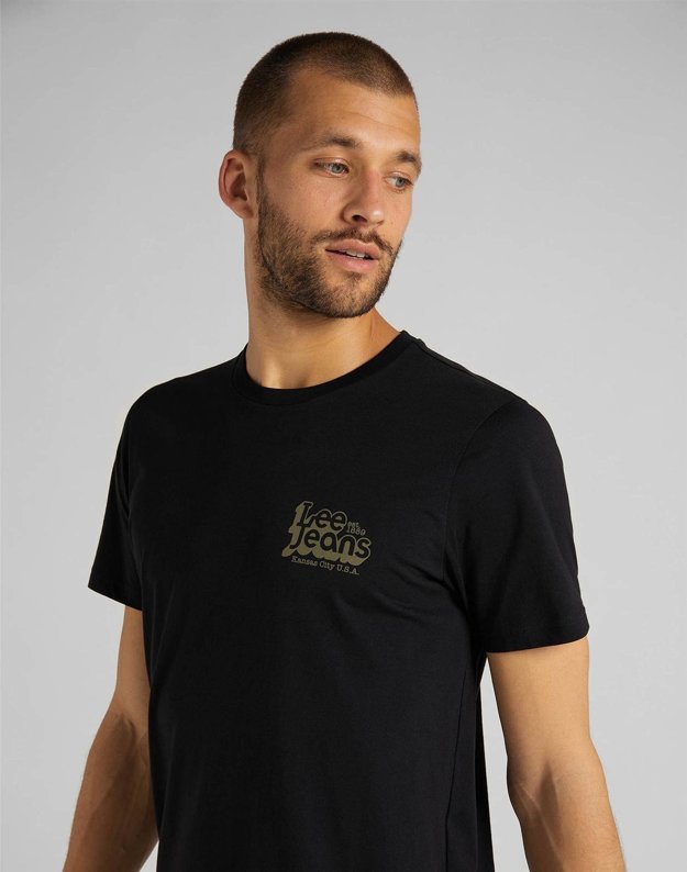 LEE SS 70S LOGO TEE MĘSKI T-SHIRT BLACK L62NFQ01