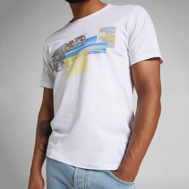 LEE SS PICTURE TEE MĘSKI T-SHIRT WHITE L60ZFE12