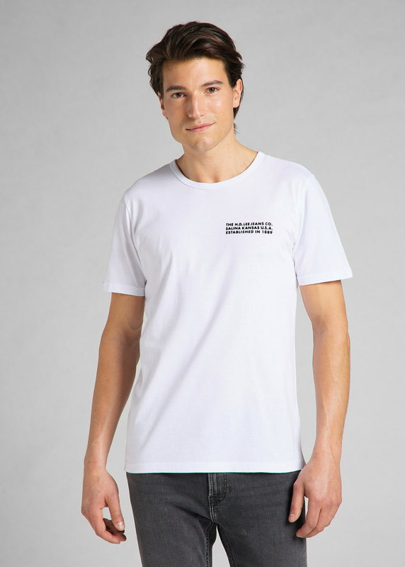 LEE SS TONAL LOGO MĘSKI T-SHIRT KOSZULKA TEE WHITE L60LFE12