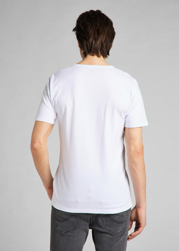 LEE SS TONAL LOGO MĘSKI T-SHIRT KOSZULKA TEE WHITE L60LFE12