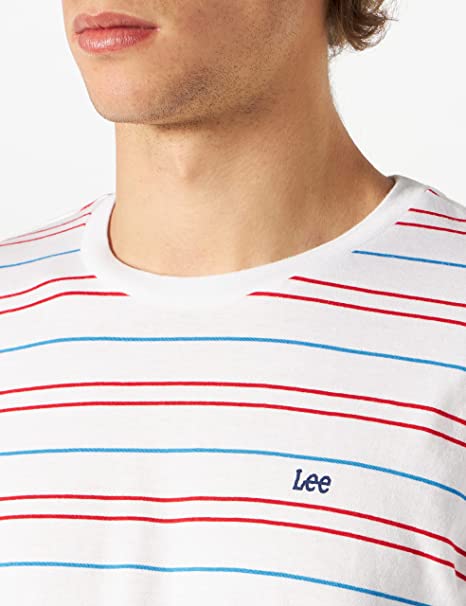 LEE STRIPE TEE MĘSKI T-SHIRT DIPPED BLUE L62FFPLA