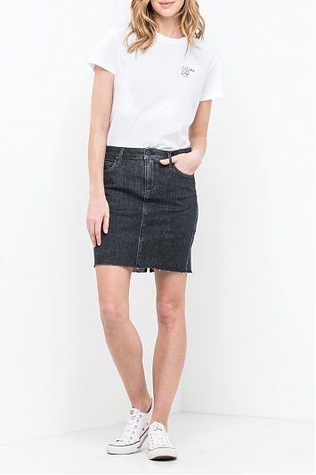 LEE Skirt AV DAMSKA SPÓDNICA JEANSOWA BLACK STONE L38JRGAV