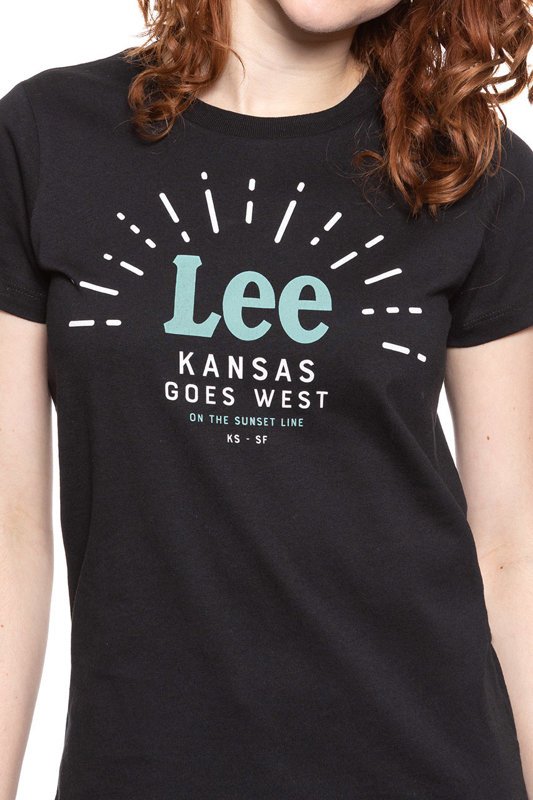 LEE T SHIRT DAMSKI SEASONAL LOGO TEE BLACK L42YRE01