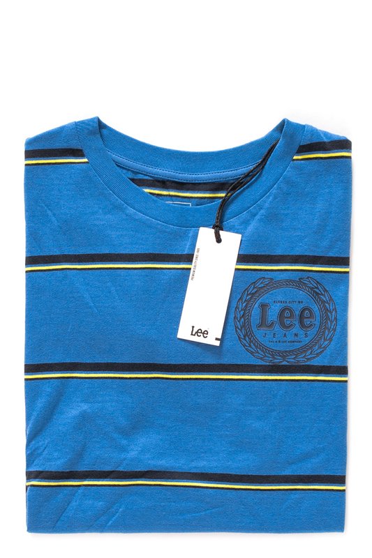 LEE T SHIRT DAMSKI STRIPE TEE CITY BLUE L42JJC32