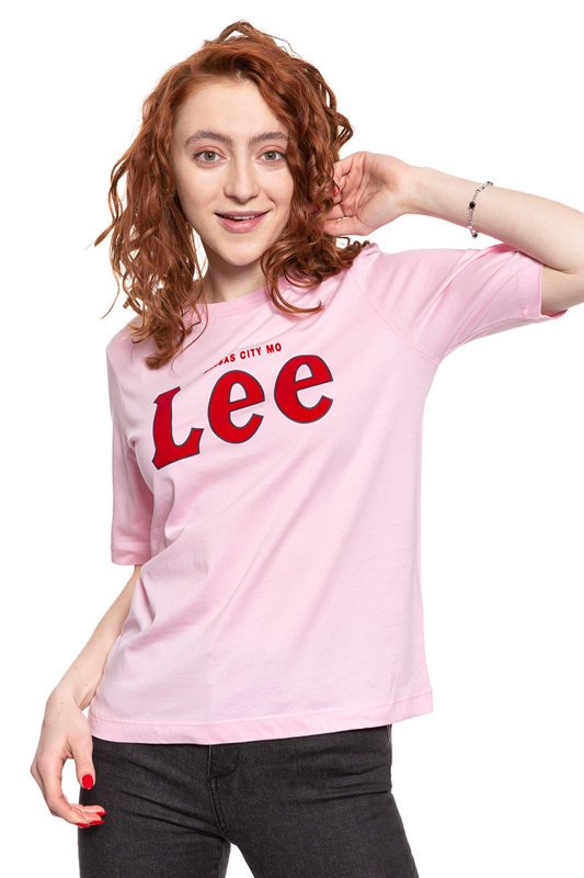 LEE T SHIRT DAMSKI TEE FROST PINK L43RAIMC