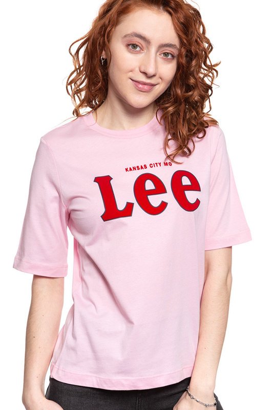 LEE T SHIRT DAMSKI TEE FROST PINK L43RAIMC