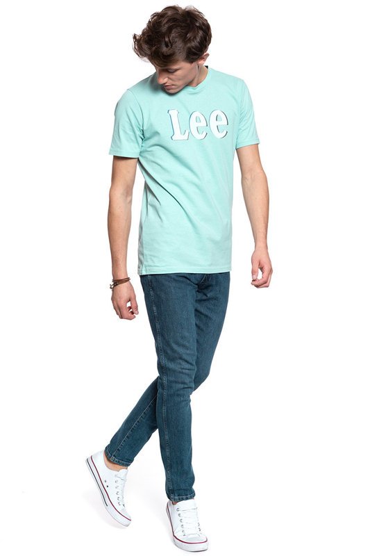 LEE T SHIRT DISTORTED LOGO TEE FADED MINT L61OFENC