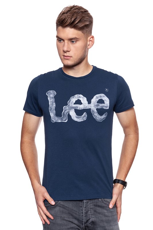 LEE T SHIRT LOGO TEE NAVY L63AAI35