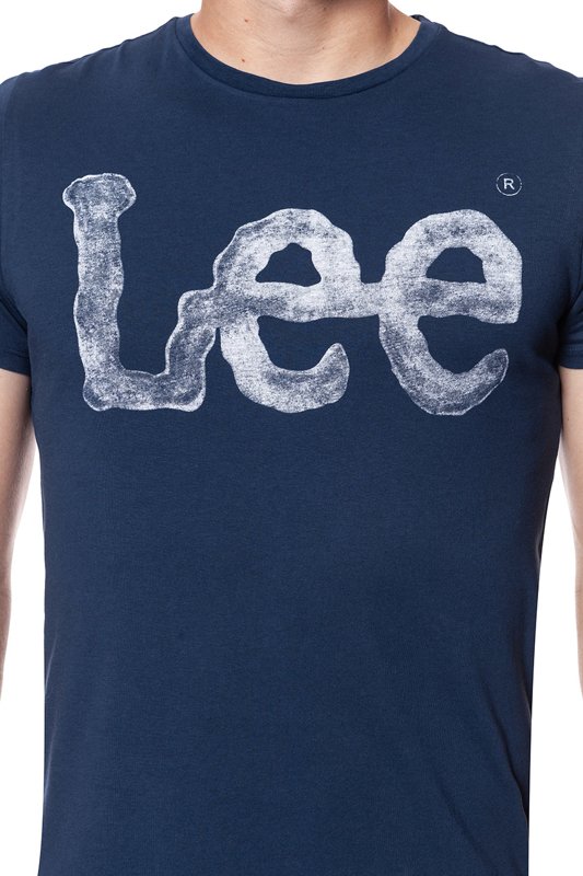 LEE T SHIRT LOGO TEE NAVY L63AAI35