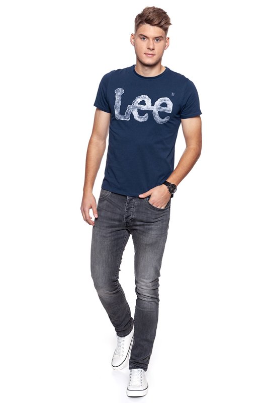 LEE T SHIRT LOGO TEE NAVY L63AAI35