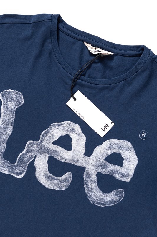 LEE T SHIRT LOGO TEE NAVY L63AAI35