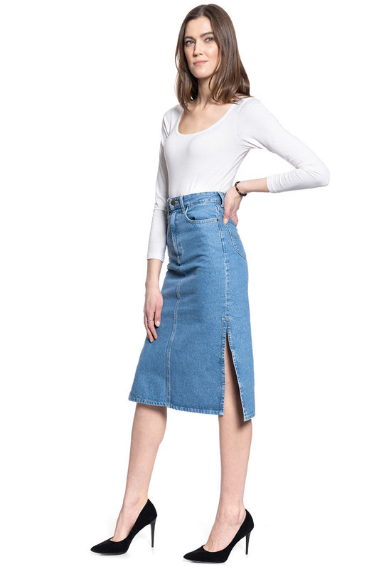 LEE THELMA SKIRT DAMSKA SPÓDNICA JEANSOWA CLEAN CALLIE L38EGAZE