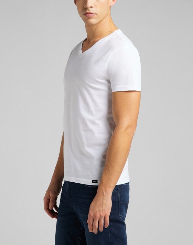 LEE TWIN PACK V NECK MĘSKI T-SHIRT KOSZULKA DWUPAK WHITE L62ECM12