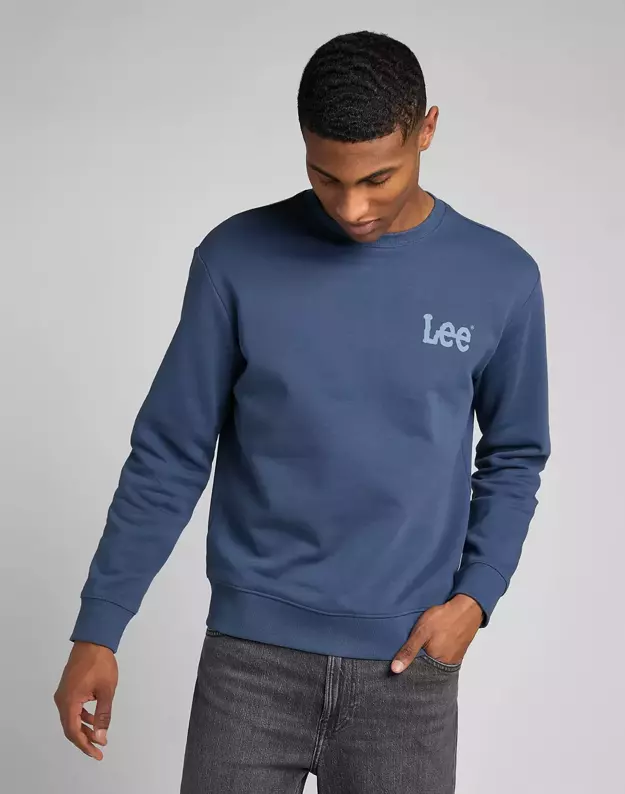 LEE WOBBLY LEE SWS MĘSKA BLUZA LOGO MARINE L81MRY54